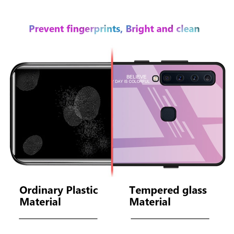 For Galaxy A9 (2018) Gradient Color Glass Case