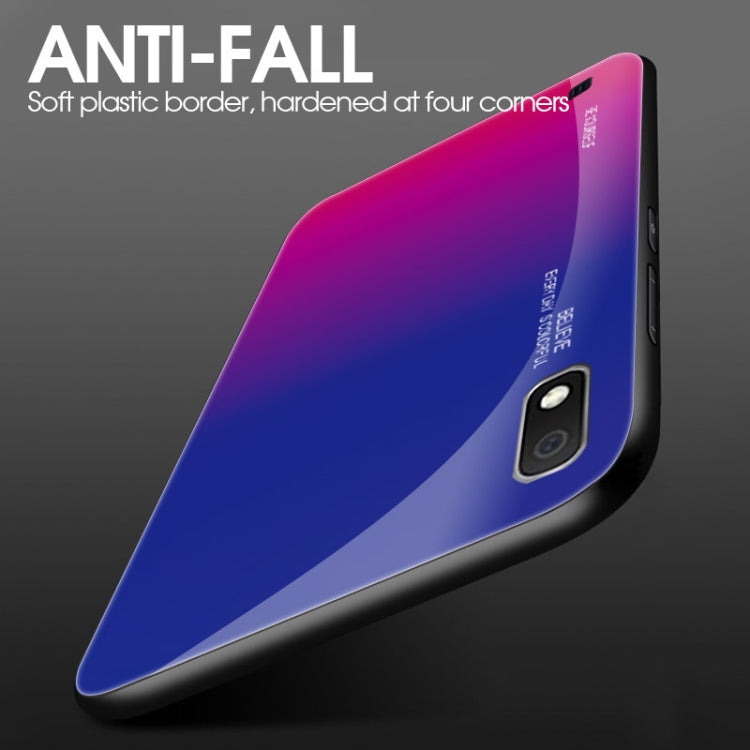 For Galaxy A10 Gradient Color Glass Case