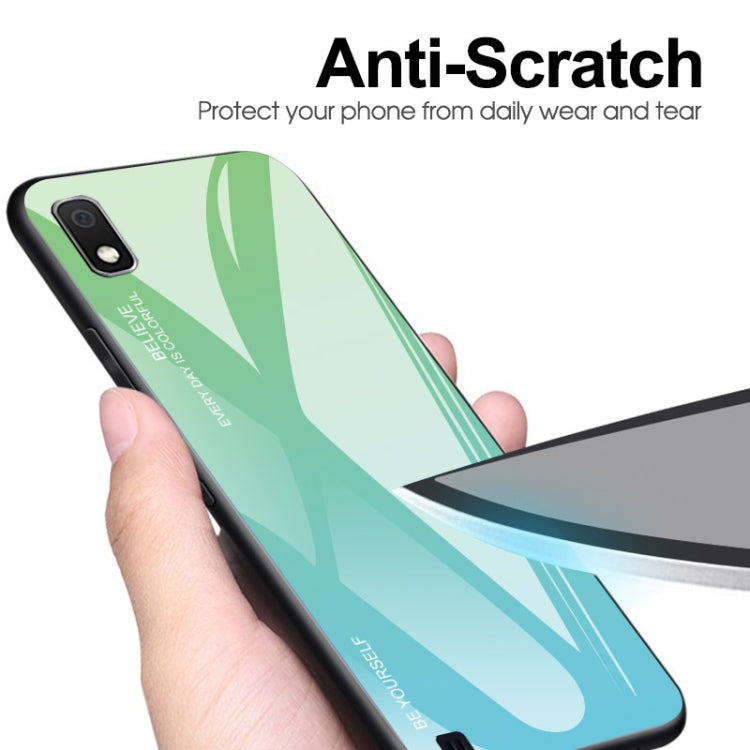For Galaxy A10 Gradient Color Glass Case