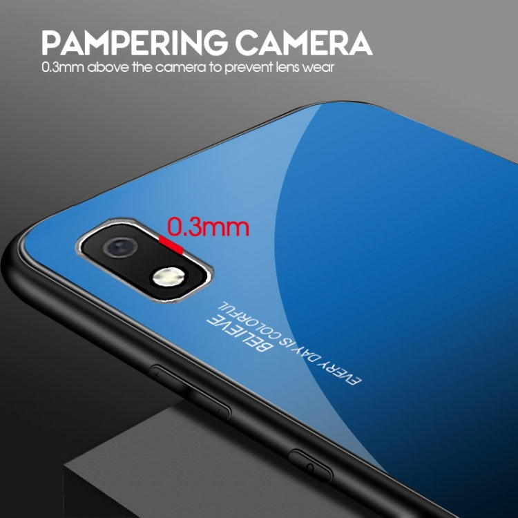 For Galaxy A10 Gradient Color Glass Case