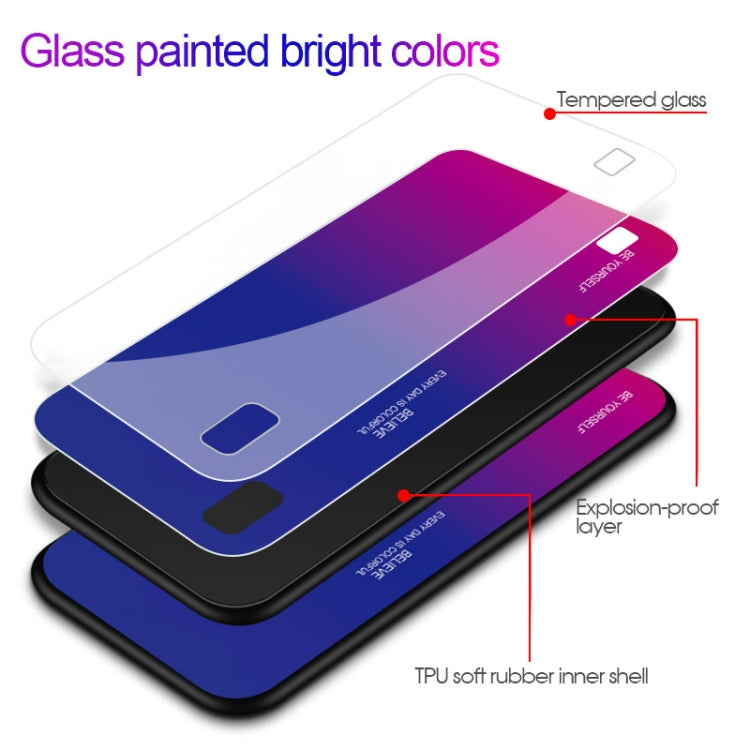 For Galaxy A10 Gradient Color Glass Case