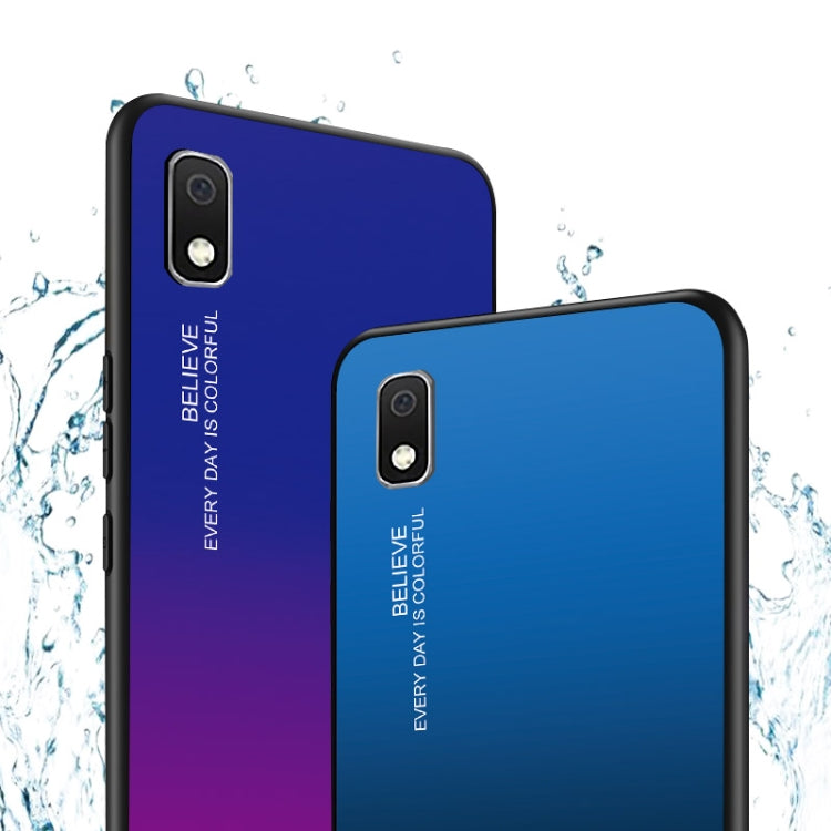 For Galaxy A10 Gradient Color Glass Case