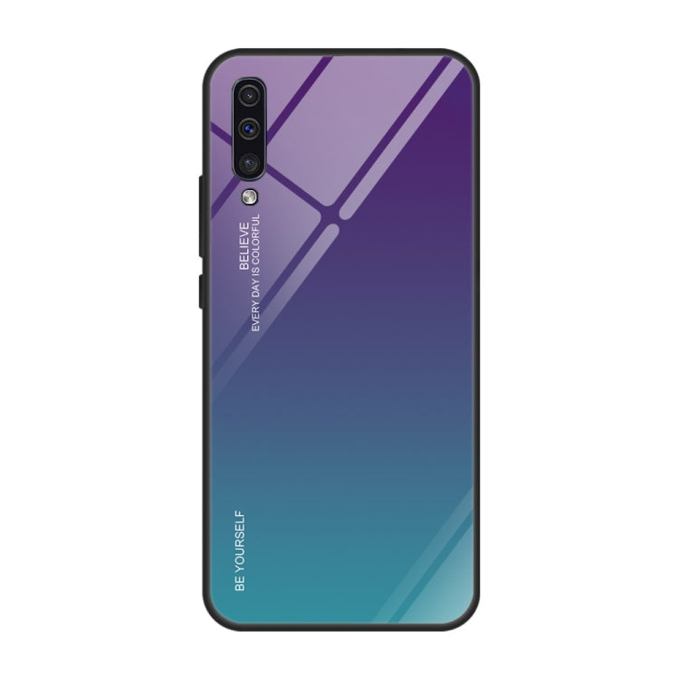 For Galaxy A50 Gradient Color Glass Case