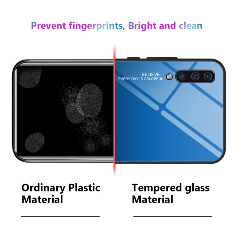 For Galaxy A50 Gradient Color Glass Case