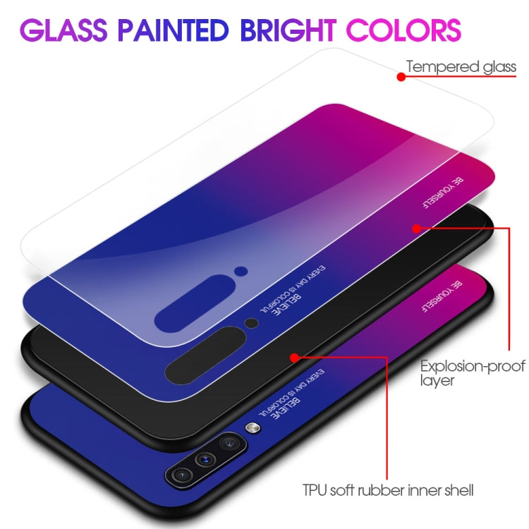 For Galaxy A50 Gradient Color Glass Case