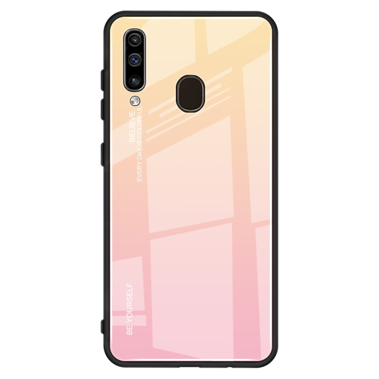 For Galaxy A60 Gradient Color Glass Case