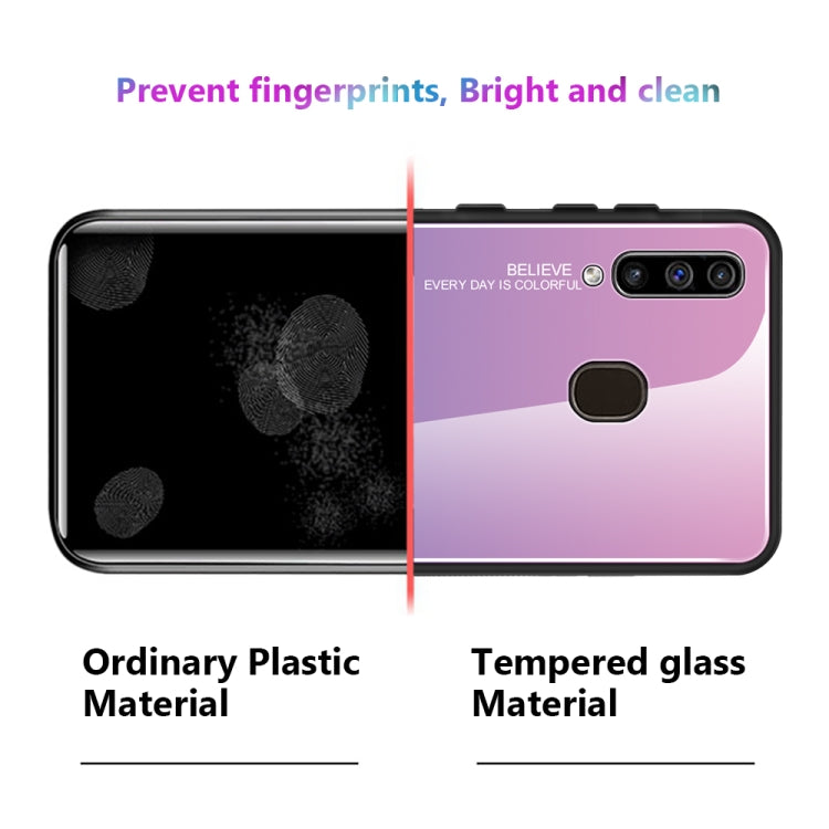 For Galaxy A60 Gradient Color Glass Case
