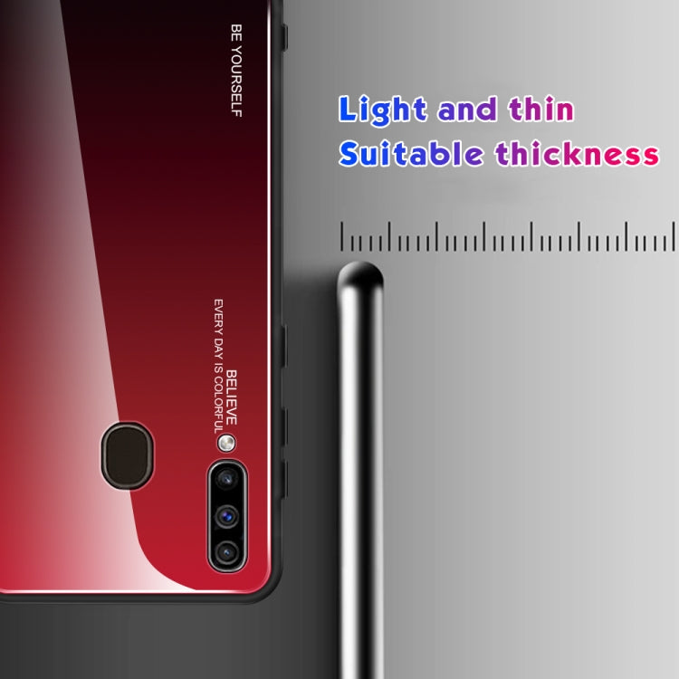 For Galaxy A60 Gradient Color Glass Case