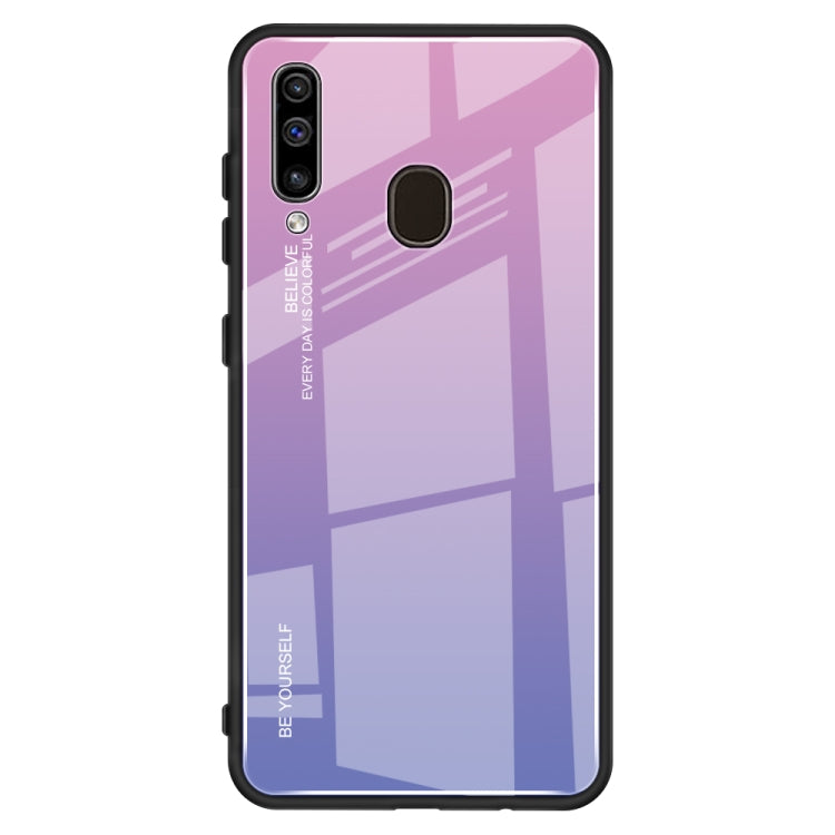 For Galaxy A60 Gradient Color Glass Case
