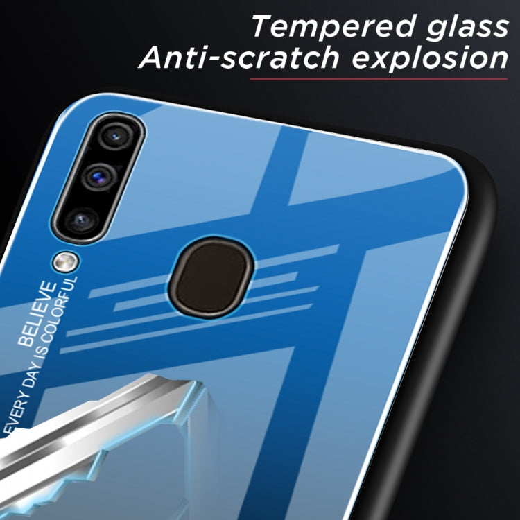 For Galaxy A60 Gradient Color Glass Case