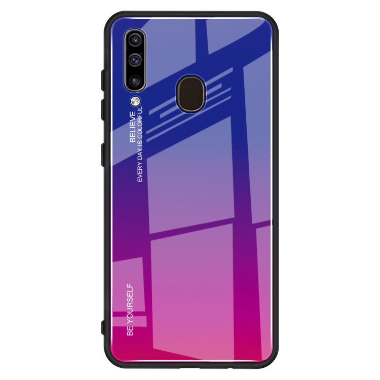 For Galaxy A60 Gradient Color Glass Case