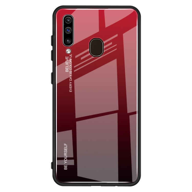 For Galaxy A60 Gradient Color Glass Case