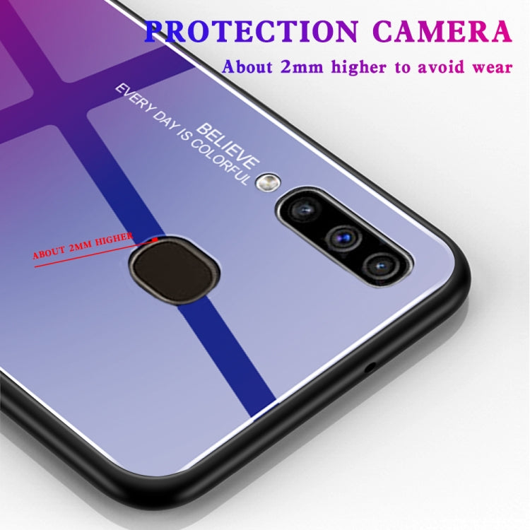 For Galaxy A60 Gradient Color Glass Case