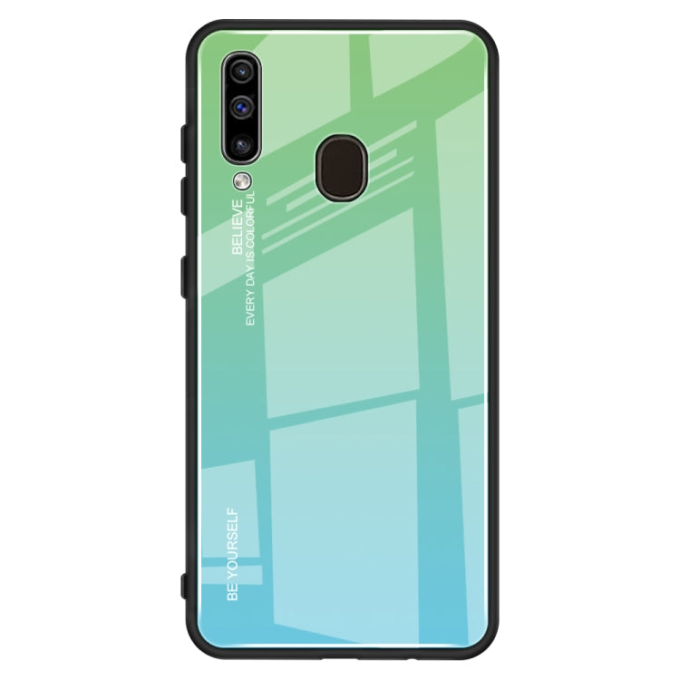 For Galaxy A60 Gradient Color Glass Case