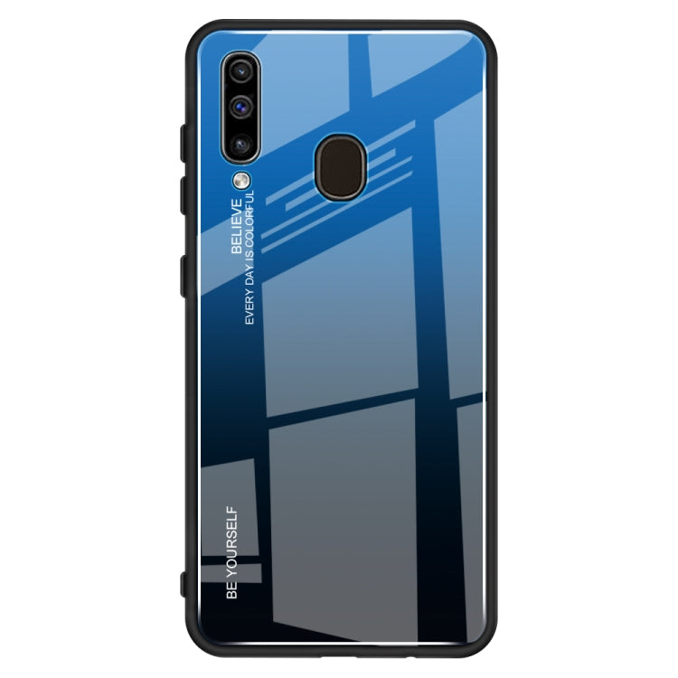For Galaxy A60 Gradient Color Glass Case