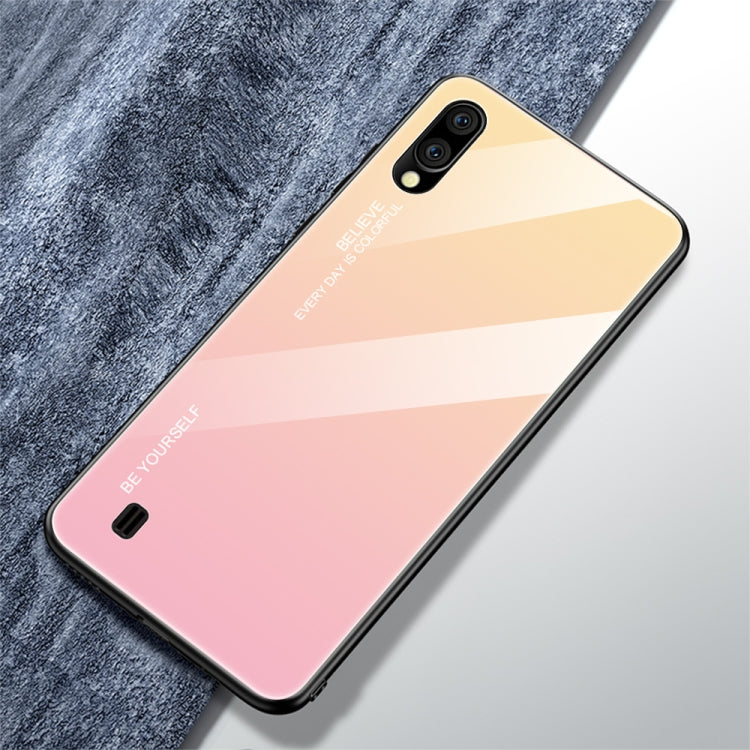 For Galaxy M10 Gradient Color Glass Case