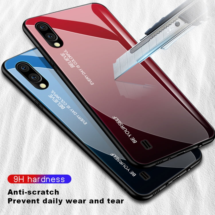 For Galaxy M10 Gradient Color Glass Case