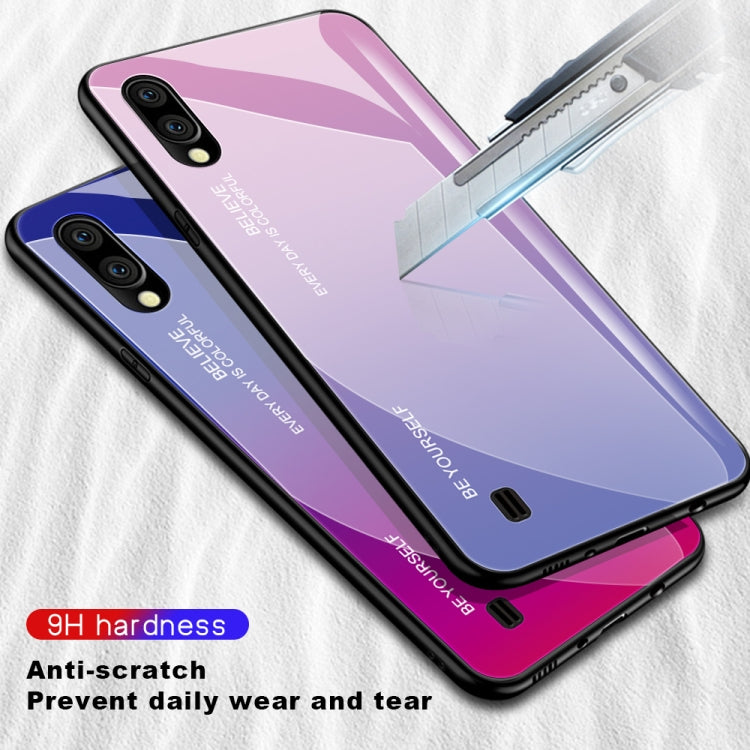 For Galaxy M10 Gradient Color Glass Case
