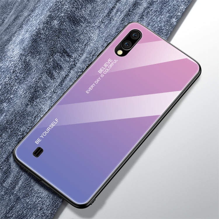 For Galaxy M10 Gradient Color Glass Case