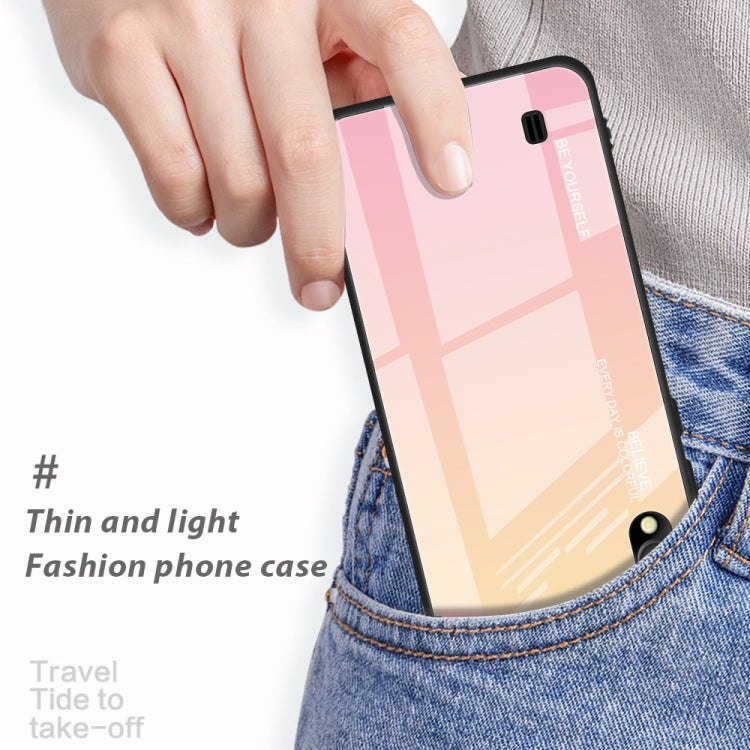 For Galaxy M10 Gradient Color Glass Case