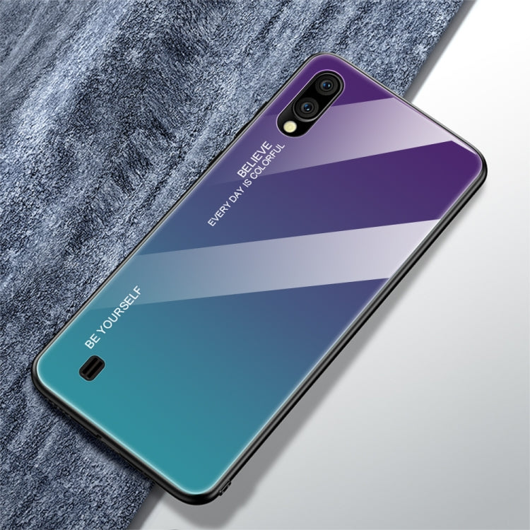 For Galaxy M10 Gradient Color Glass Case