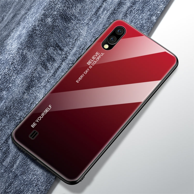 For Galaxy M10 Gradient Color Glass Case