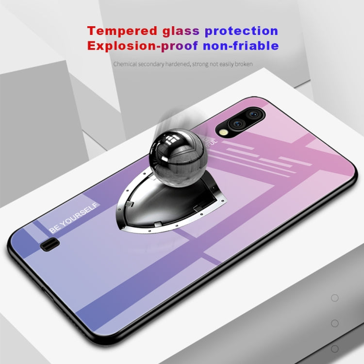 For Galaxy M10 Gradient Color Glass Case