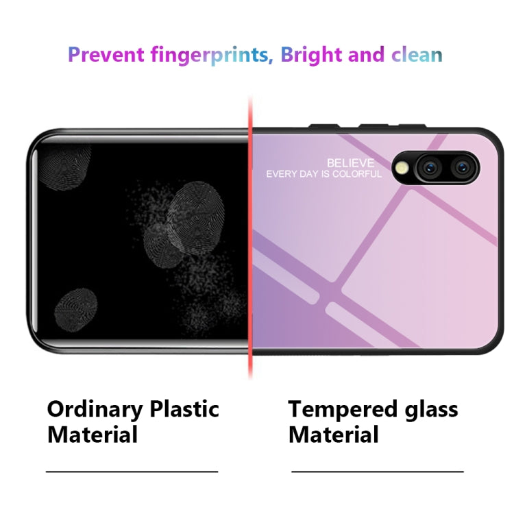 For Galaxy M10 Gradient Color Glass Case