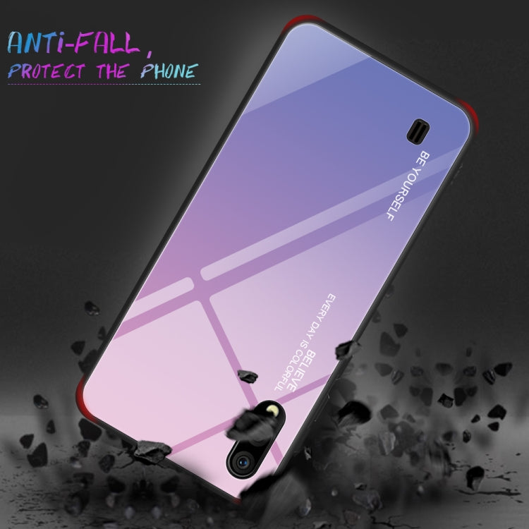 For Galaxy M10 Gradient Color Glass Case