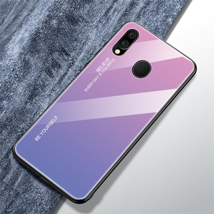 For Galaxy M20 Gradient Color Glass Case