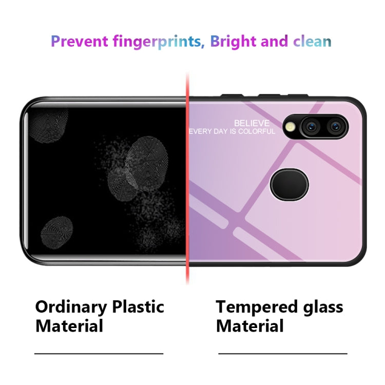 For Galaxy M20 Gradient Color Glass Case