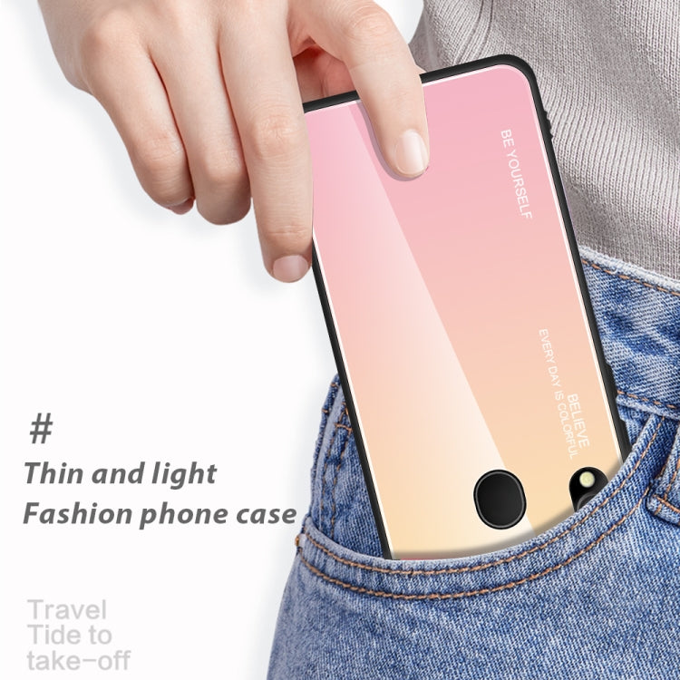 For Galaxy M20 Gradient Color Glass Case