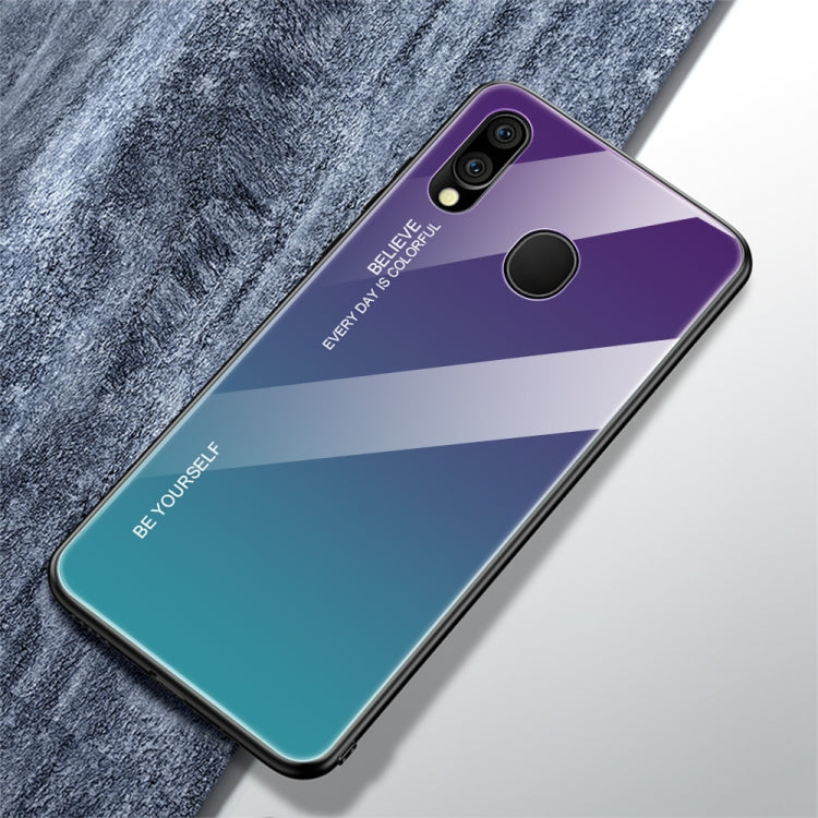 For Galaxy M20 Gradient Color Glass Case