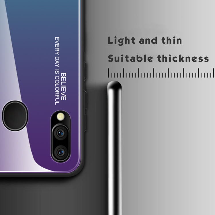 For Galaxy M20 Gradient Color Glass Case