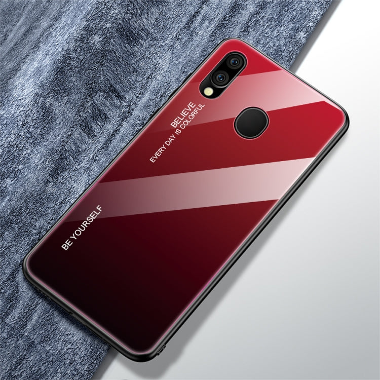 For Galaxy M20 Gradient Color Glass Case