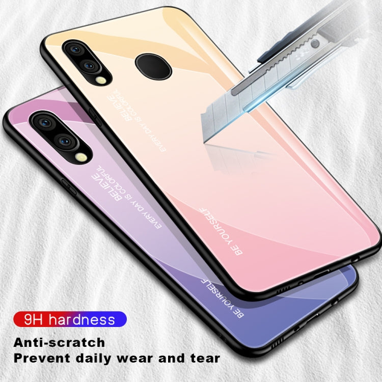 For Galaxy M20 Gradient Color Glass Case