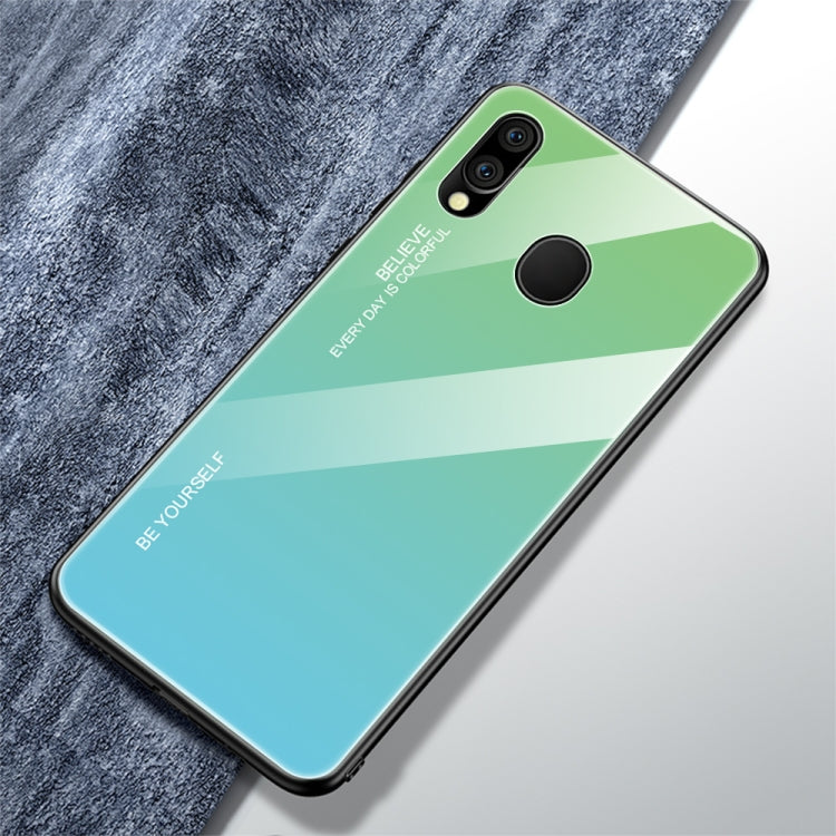 For Galaxy M20 Gradient Color Glass Case