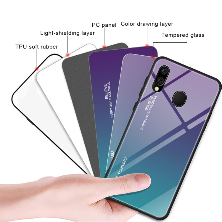 For Galaxy M20 Gradient Color Glass Case