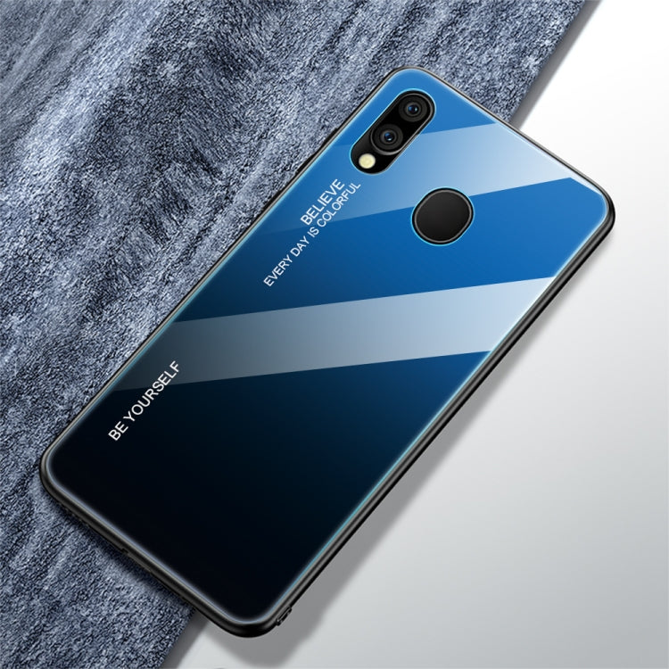 For Galaxy M20 Gradient Color Glass Case