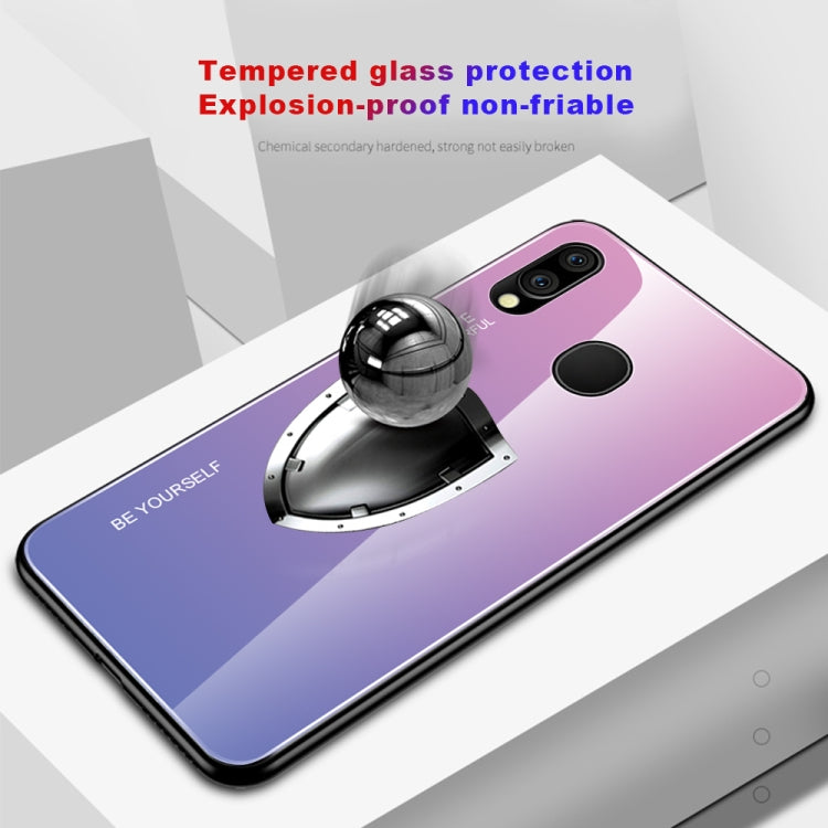 For Galaxy M20 Gradient Color Glass Case