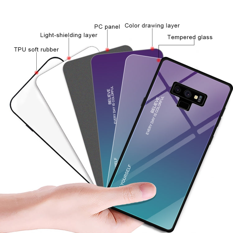 For Galaxy Note 9 Gradient Color Glass Case
