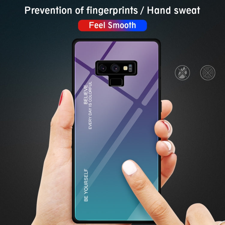 For Galaxy Note 9 Gradient Color Glass Case