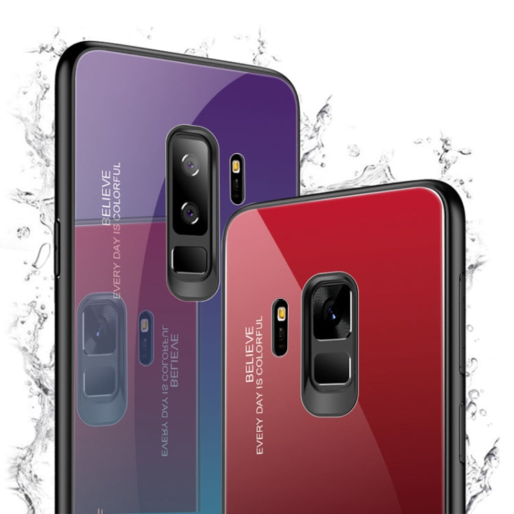 For Galaxy S9 Gradient Color Glass Case