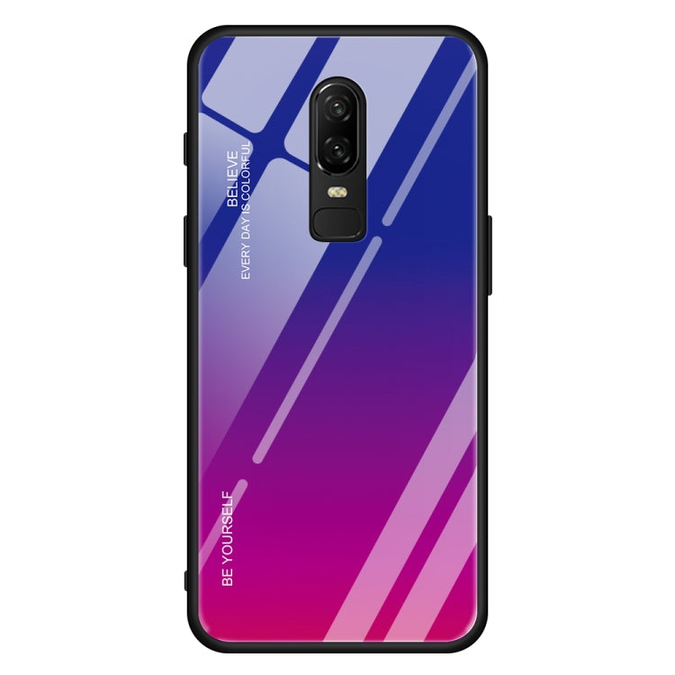 For OnePlus 6 Gradient Color Glass Case