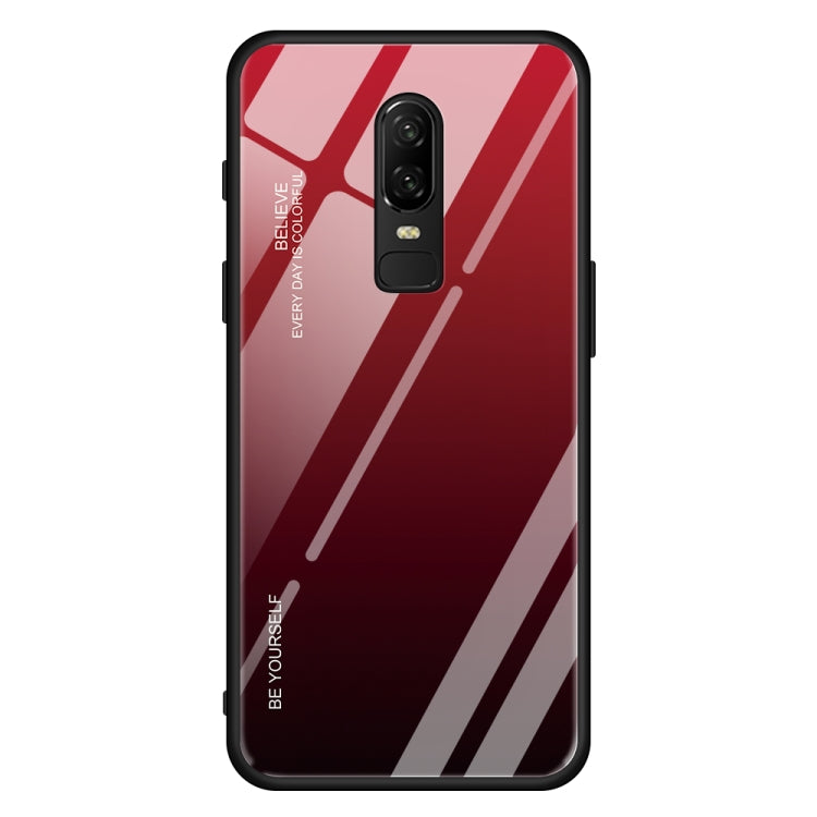 For OnePlus 6 Gradient Color Glass Case