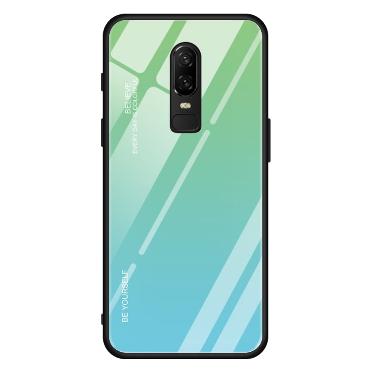 For OnePlus 6 Gradient Color Glass Case