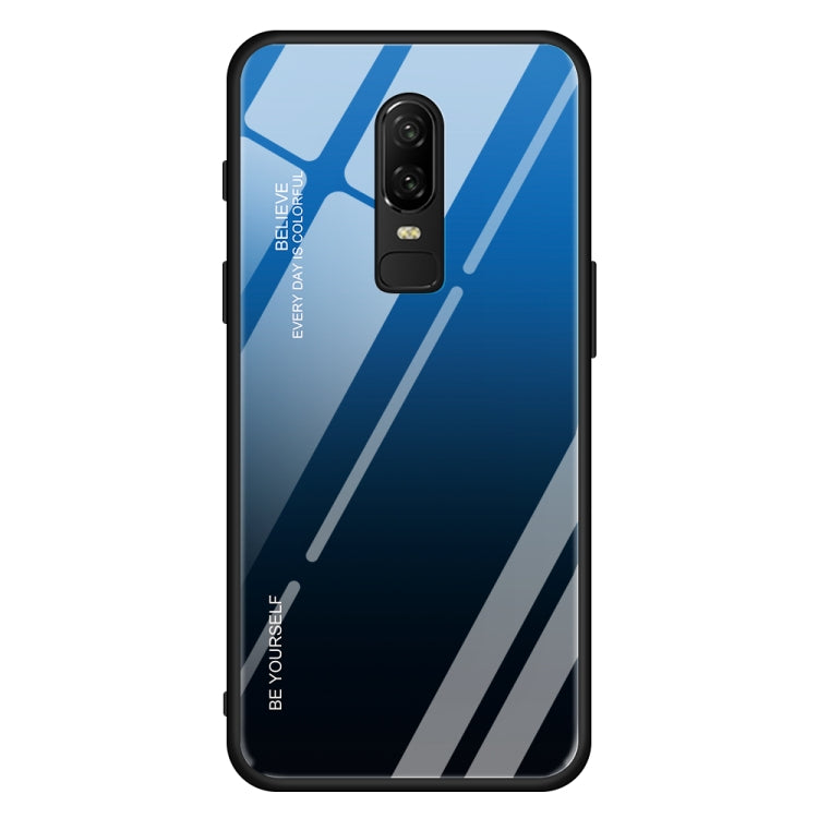 For OnePlus 6 Gradient Color Glass Case