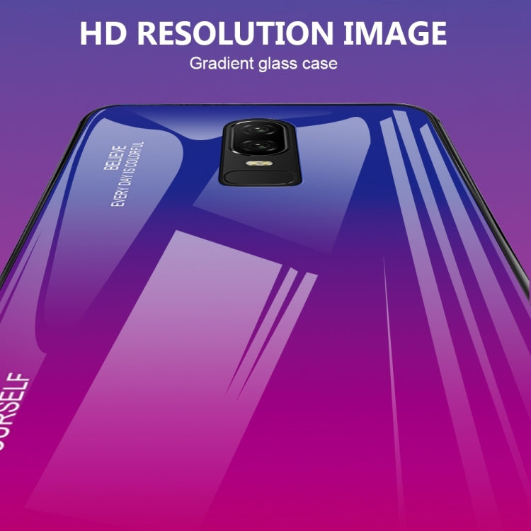 For OnePlus 6 Gradient Color Glass Case