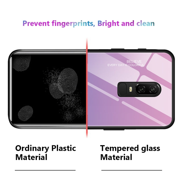 For OnePlus 6 Gradient Color Glass Case