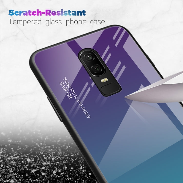 For OnePlus 6 Gradient Color Glass Case